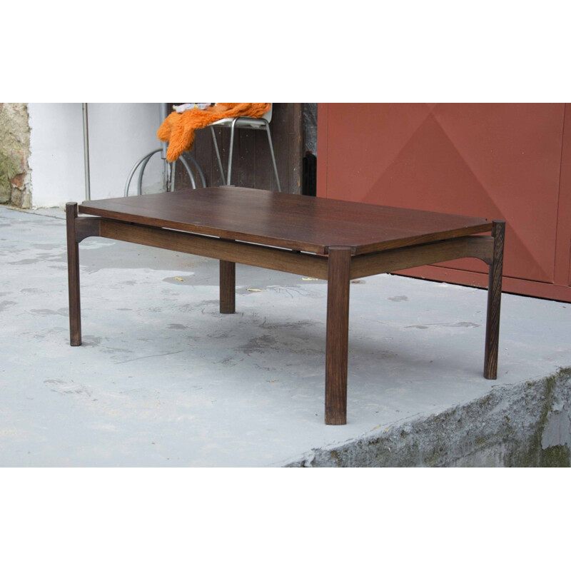 Mesa de centro vintage de madera de teca de Osvaldo Borsani, Italia 1970