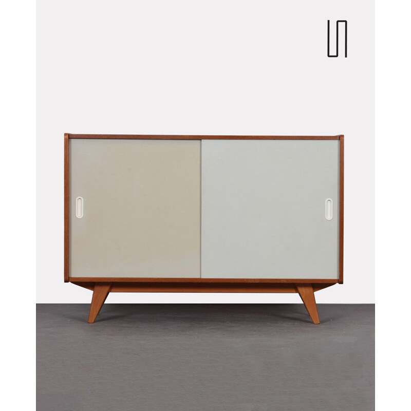 Vintage white and beige highboard model U-452 by Jiri Jiroutek for Interier Praha, Czech Republic 1960