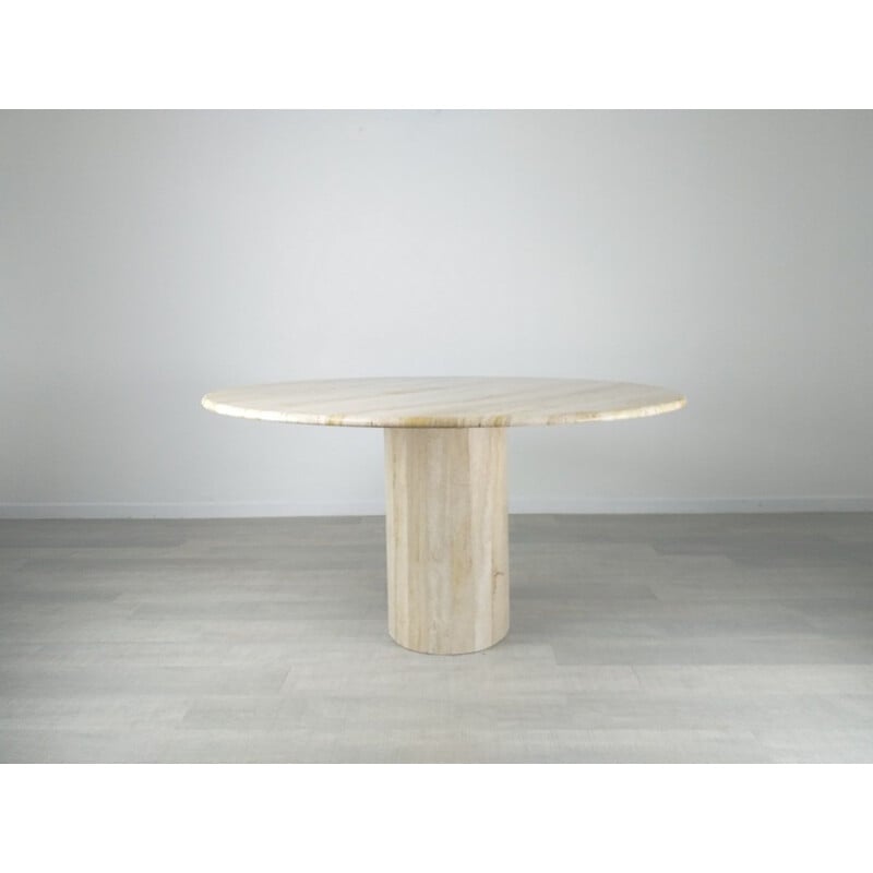 Vintage travertine table by Jean-Charles for Roche Bobois, 1970