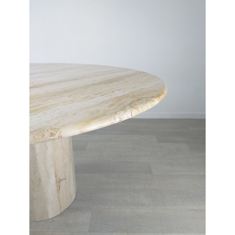 Vintage travertine table by Jean-Charles for Roche Bobois, 1970