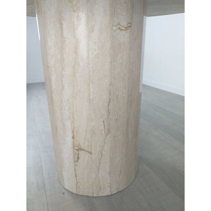 Vintage travertine table by Jean-Charles for Roche Bobois, 1970