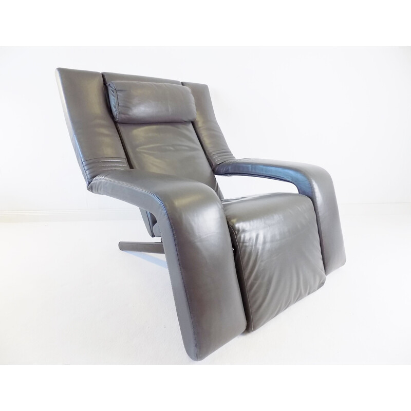 Vintage Brunati Kilkis leather lounge chair by Ammanati & Vitelli, 1980