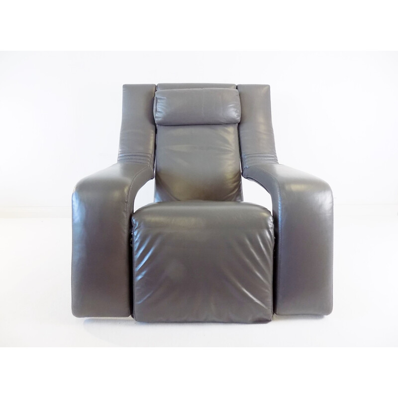 Vintage Brunati Kilkis leather lounge chair by Ammanati & Vitelli, 1980