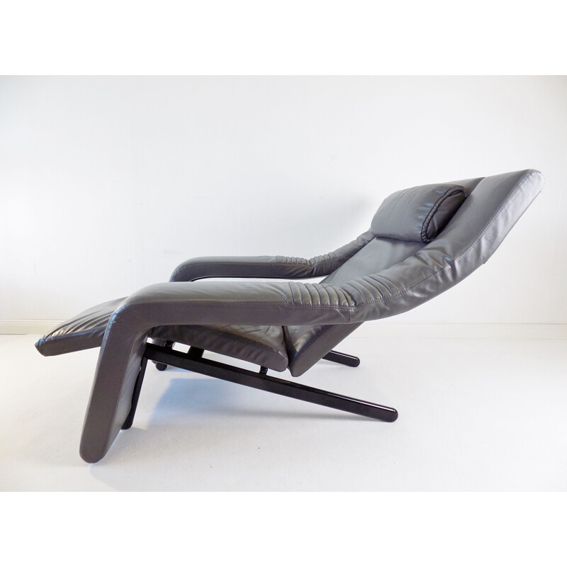 Vintage Brunati Kilkis leather lounge chair by Ammanati & Vitelli, 1980