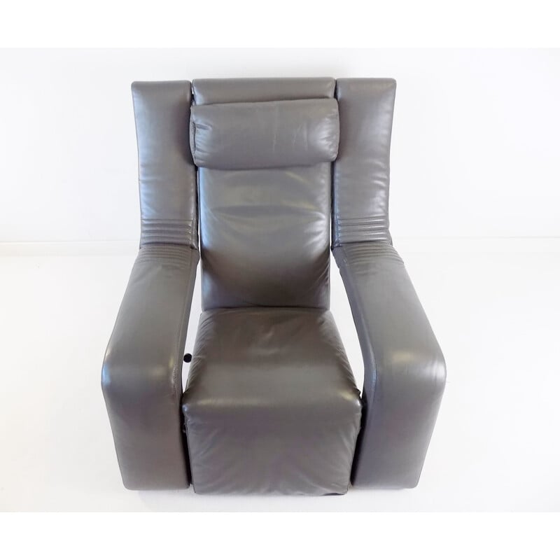 Vintage Brunati Kilkis leather lounge chair by Ammanati & Vitelli, 1980