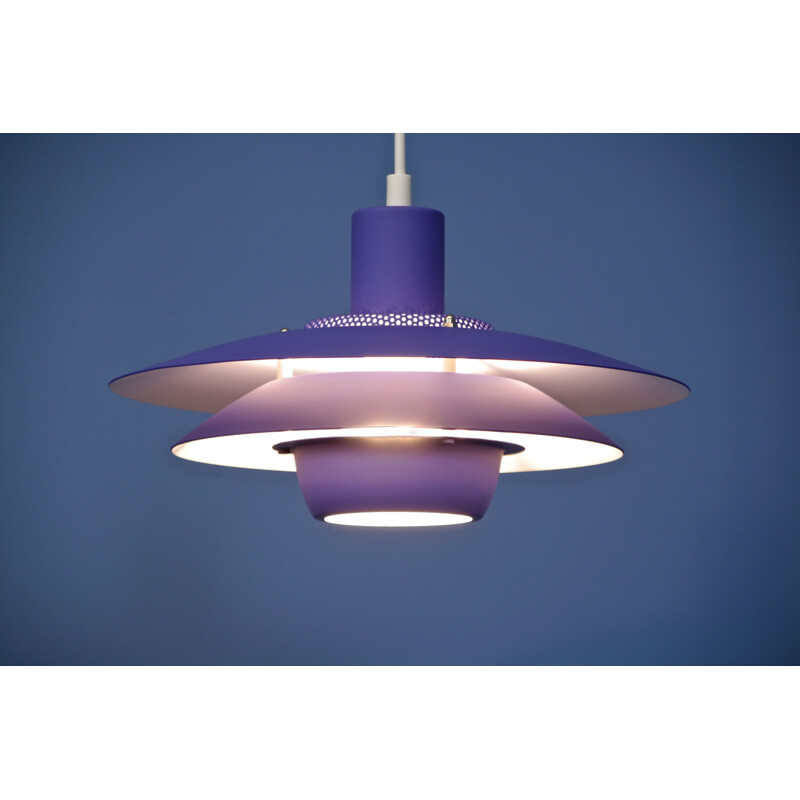 Danish vintage pendant lamp in purple, 1980s