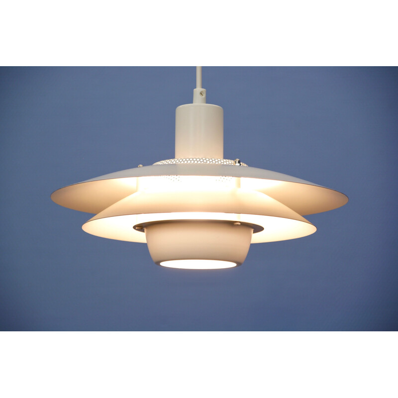 Danish vintage pendant lamp in white, 1980s