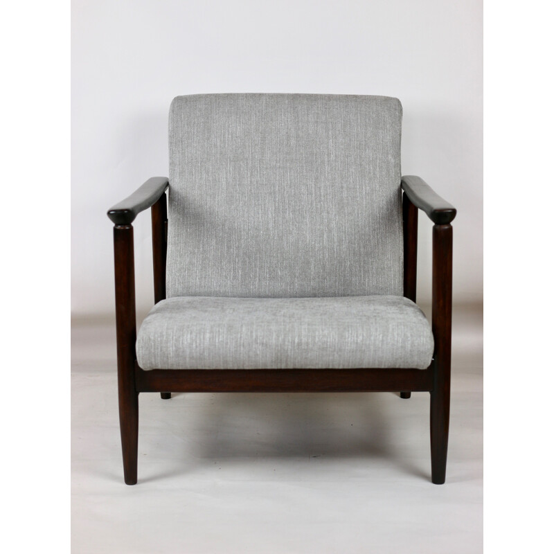 Vintage GFM-142 light grey armchair by Edmund Homa, 1970s