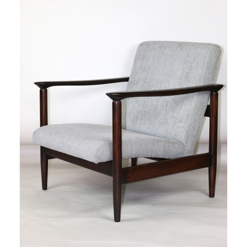 Vintage GFM-142 light grey armchair by Edmund Homa, 1970s