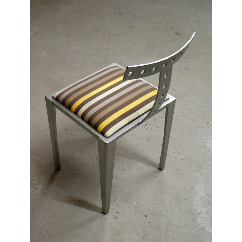 Chaise vintage post modern en acier, 1980
