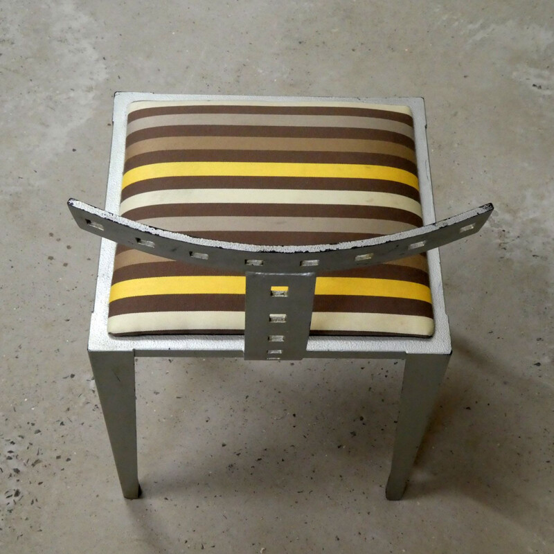 Chaise vintage post modern en acier, 1980