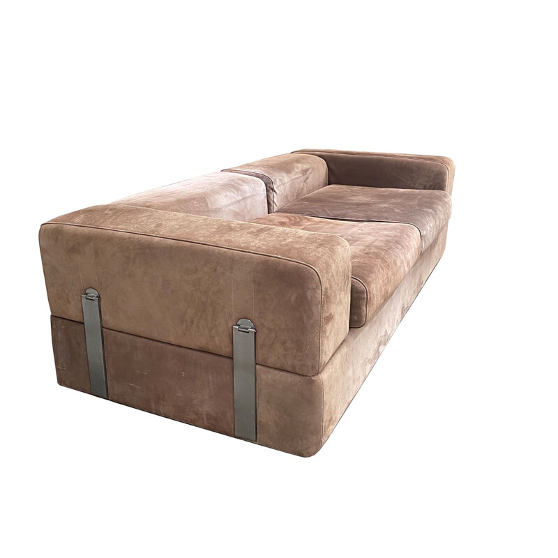 Vintage sofa in suede calf by Tito Agnoli for Cinova