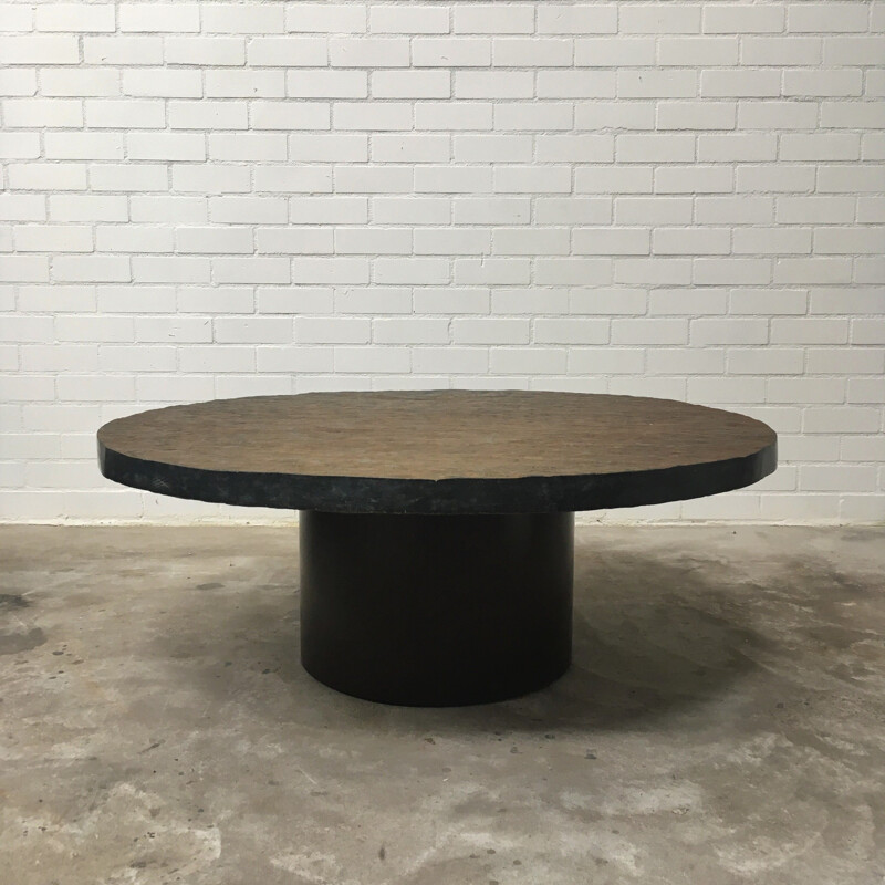 Brutalist vintage stone coffee table