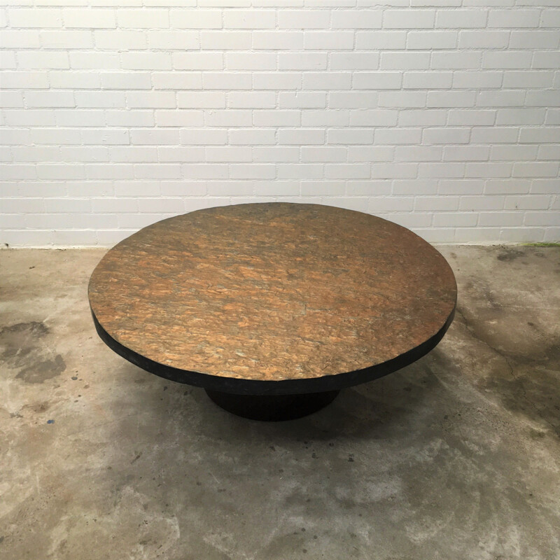 Brutalist vintage stone coffee table
