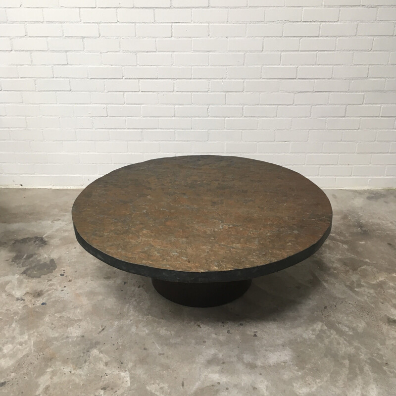 Brutalist vintage stone coffee table