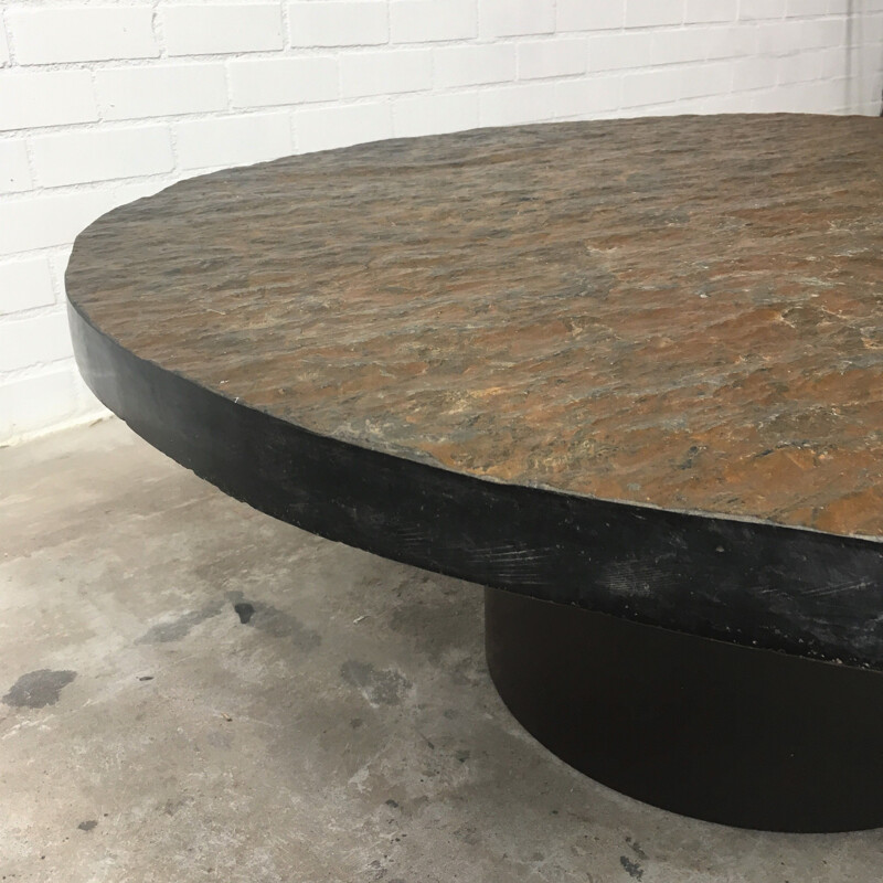 Brutalist vintage stone coffee table