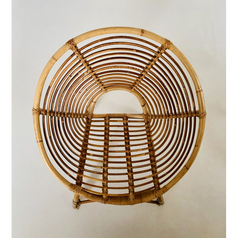 Pareja de sillones de ratán vintage, Francia 1960