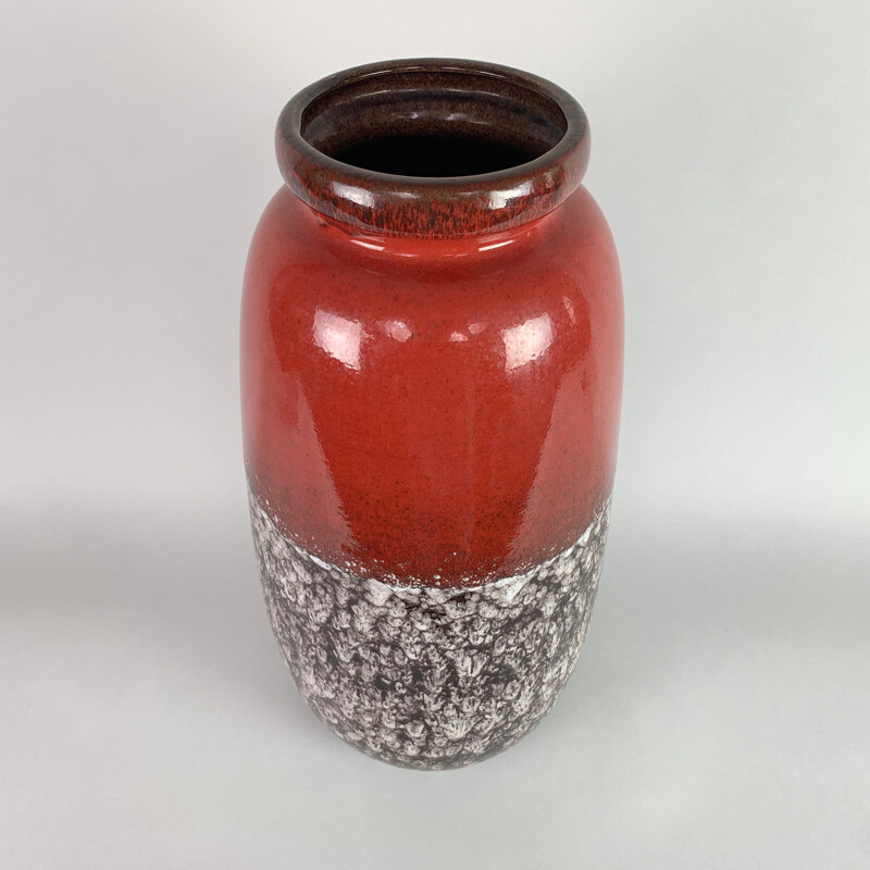 Vintage lava glaze floor vase by Scheurich Keramik, 1970