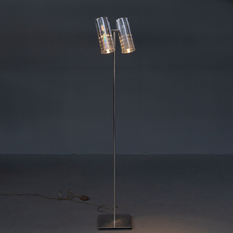 Vintage "optical" floor lamp by Hannes Wettstein for Pallucco Italia