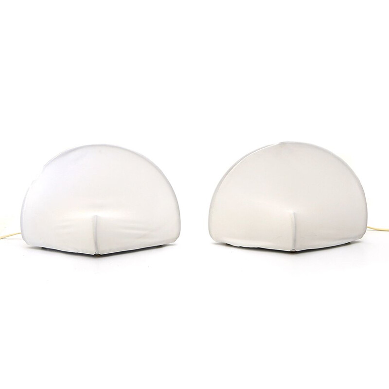 Pair of vintage white lamps by Sirrah for Kazuhide Takahama, 1970