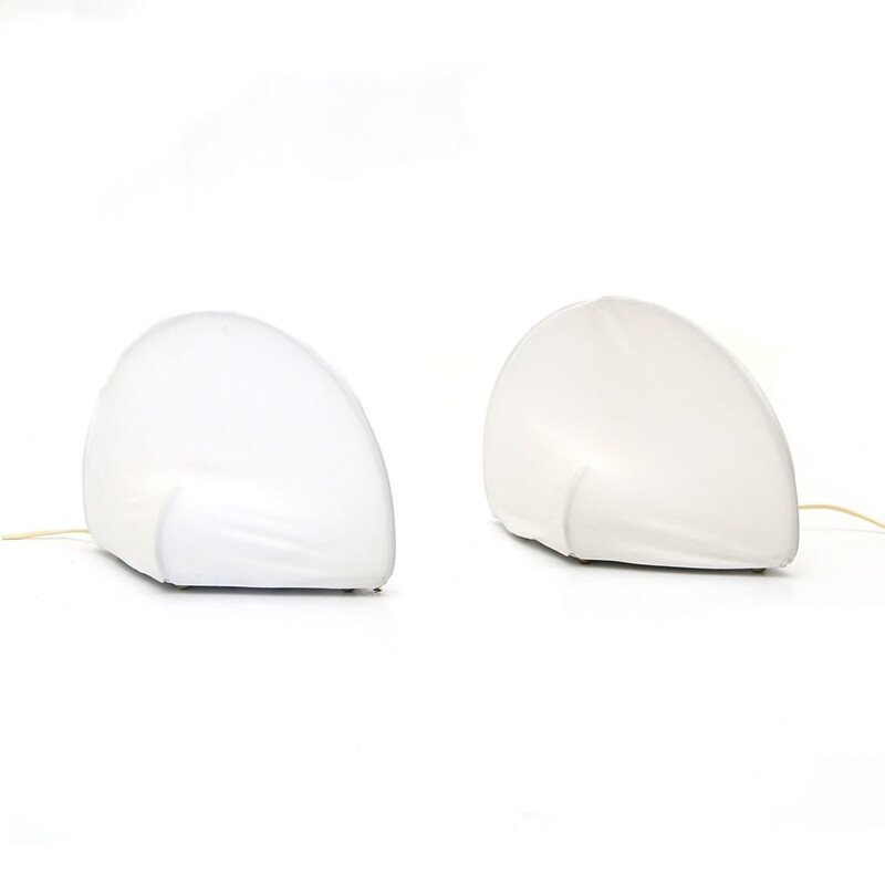 Pair of vintage white lamps by Sirrah for Kazuhide Takahama, 1970