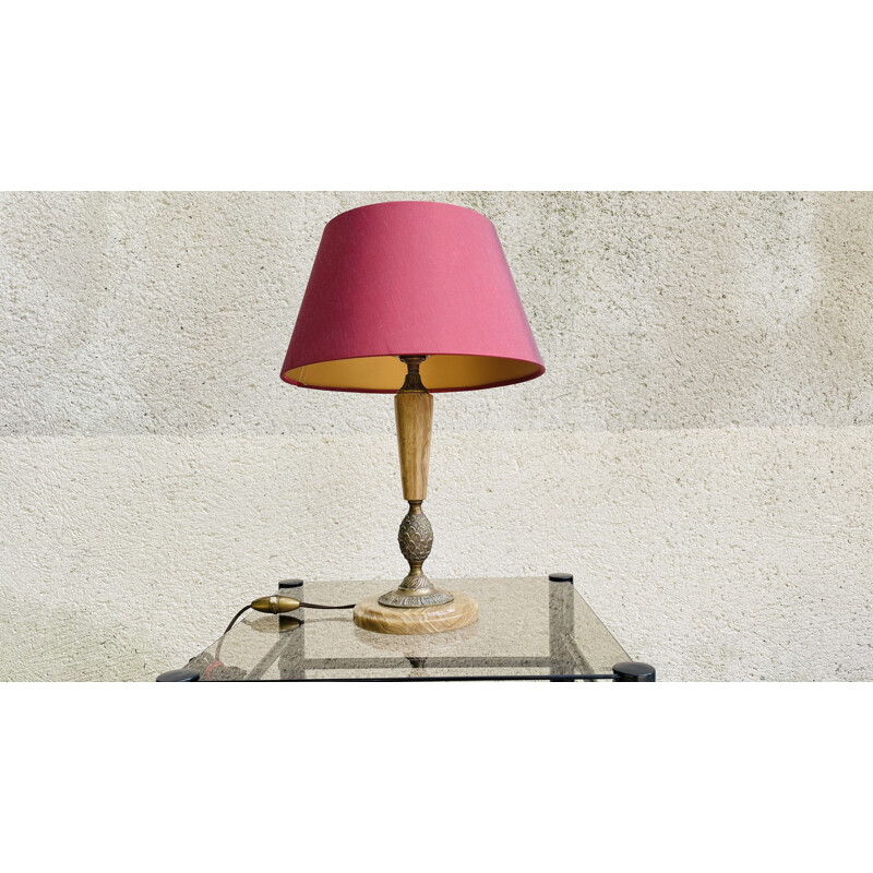 Lampe ananas vintage en marbre onyx, 1970