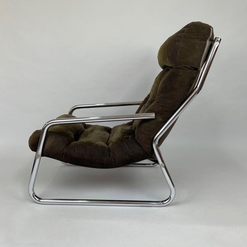 Mid-century tubular chrome armchair, 1970s