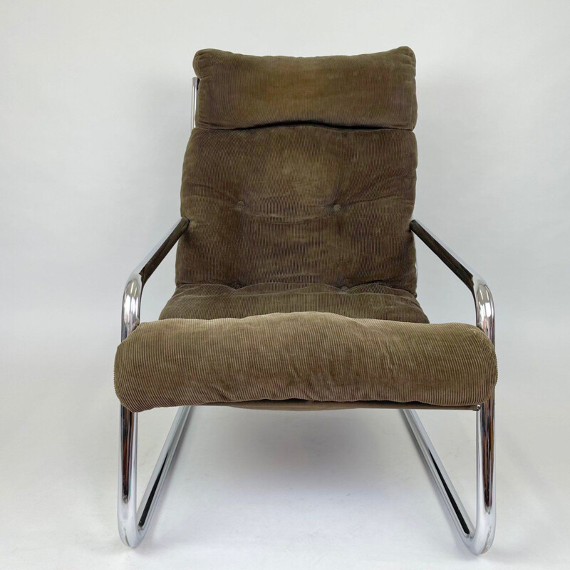 Fauteuil tubulaire vintage chromé, 1970