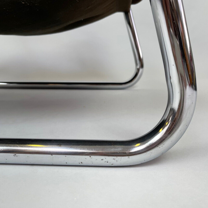 Mid-century tubular chrome armchair, 1970s