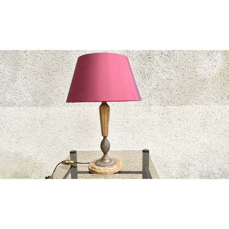 Lampe ananas vintage en marbre onyx, 1970