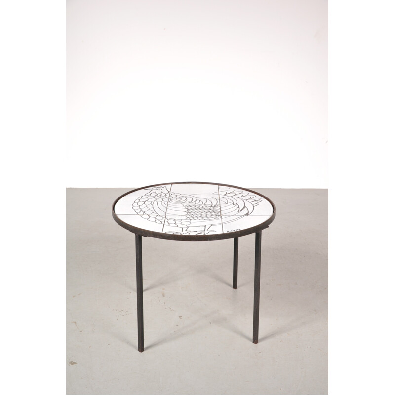 White ceramic side table, Roger CAPRON - 1950s