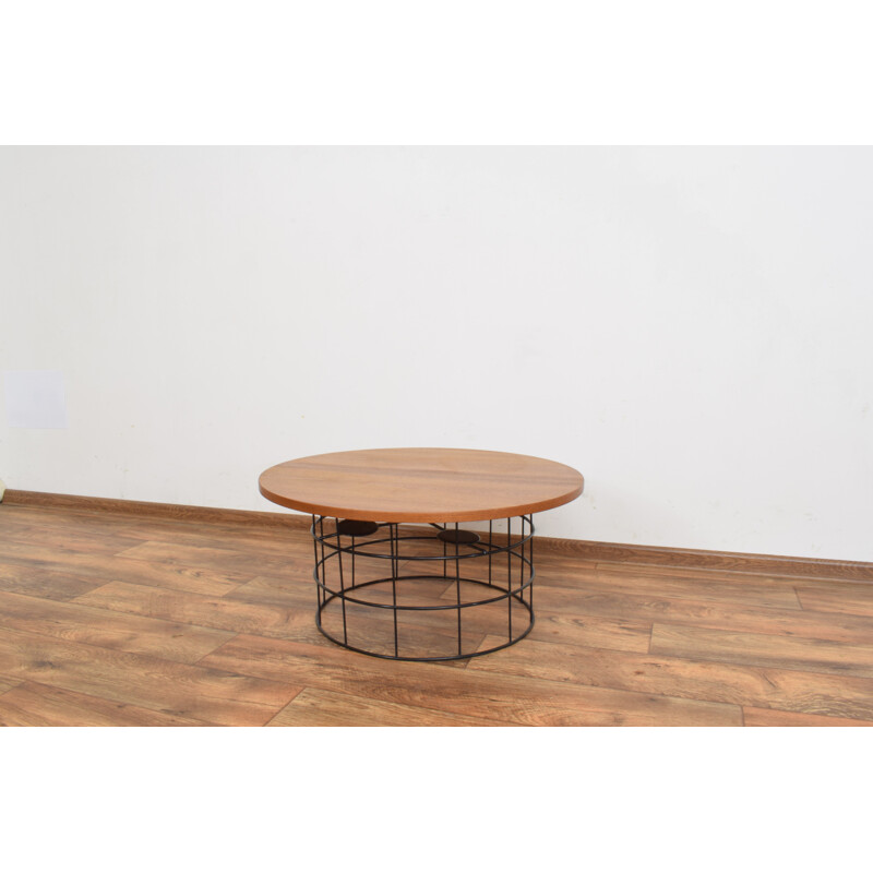 Mid-century Danish teak & metal coffee table, 1970s