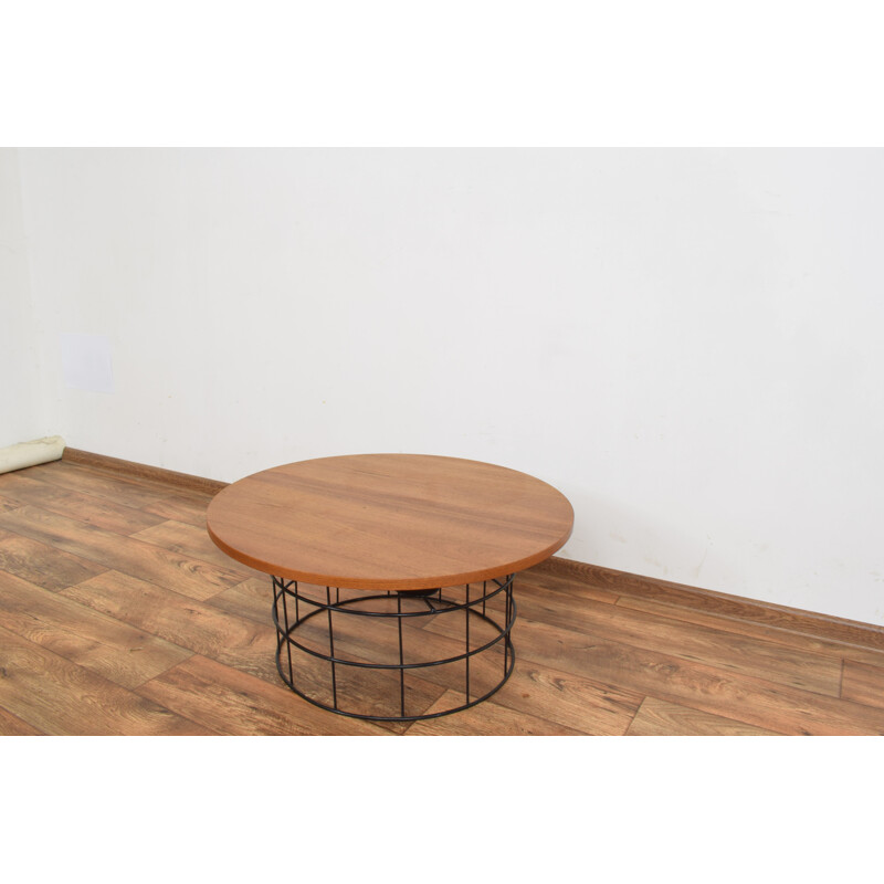 Mid-century Danish teak & metal coffee table, 1970s