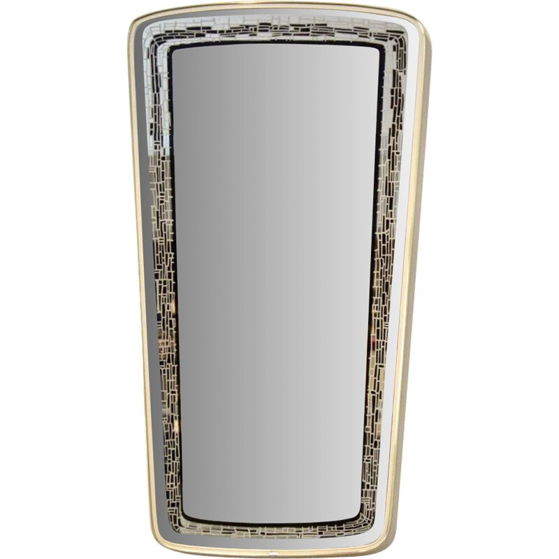 Vintage brass framed mirror, France