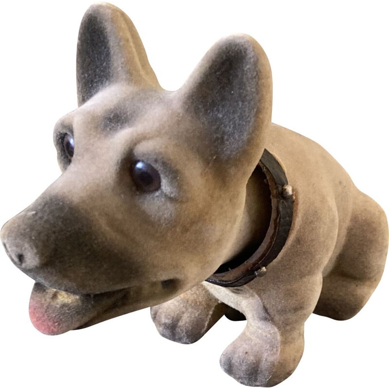 Sculpture vintage de chien hochant la tête