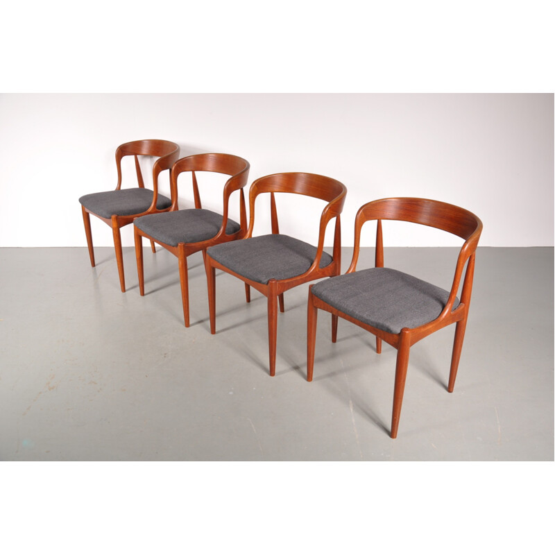 Set of 4 teak dining chairs, Johannes ANDERSEN - 1950s