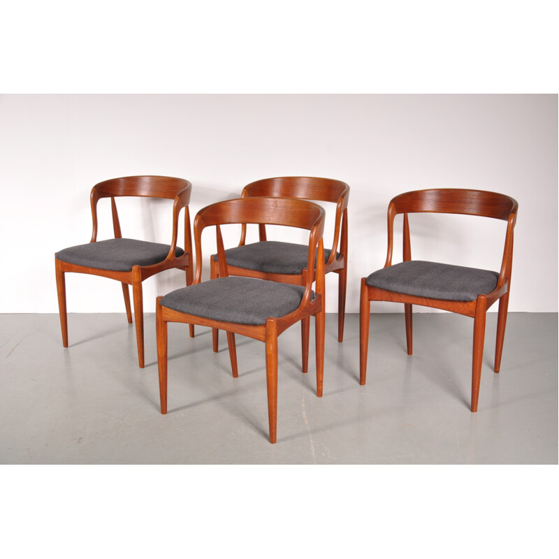 Set of 4 teak dining chairs, Johannes ANDERSEN - 1950s