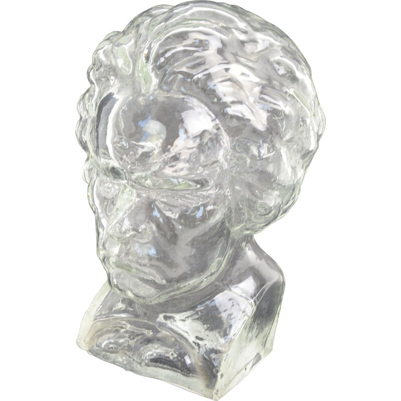 Retrato de cristal vintage de Beethoven por Ingrid Glass, Alemania 1970