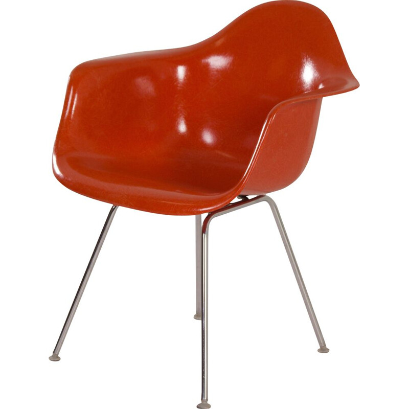 Vintage orange DAX armchair by Charles & Ray Eames for Herman Miller, 1970s