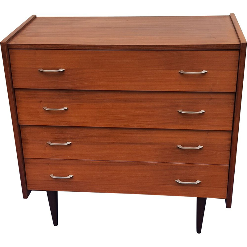 Vintage teak chest of drawers with 4 drawers