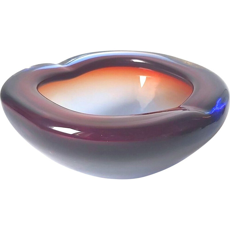 Mid-century Sommerso Murano glass ashtray by Flavio Poli, 1960s