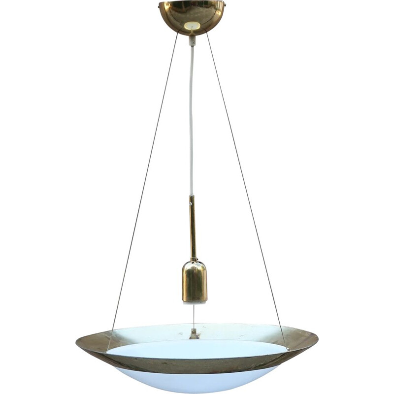 Vintage UFO brass pendant lamp by SCE