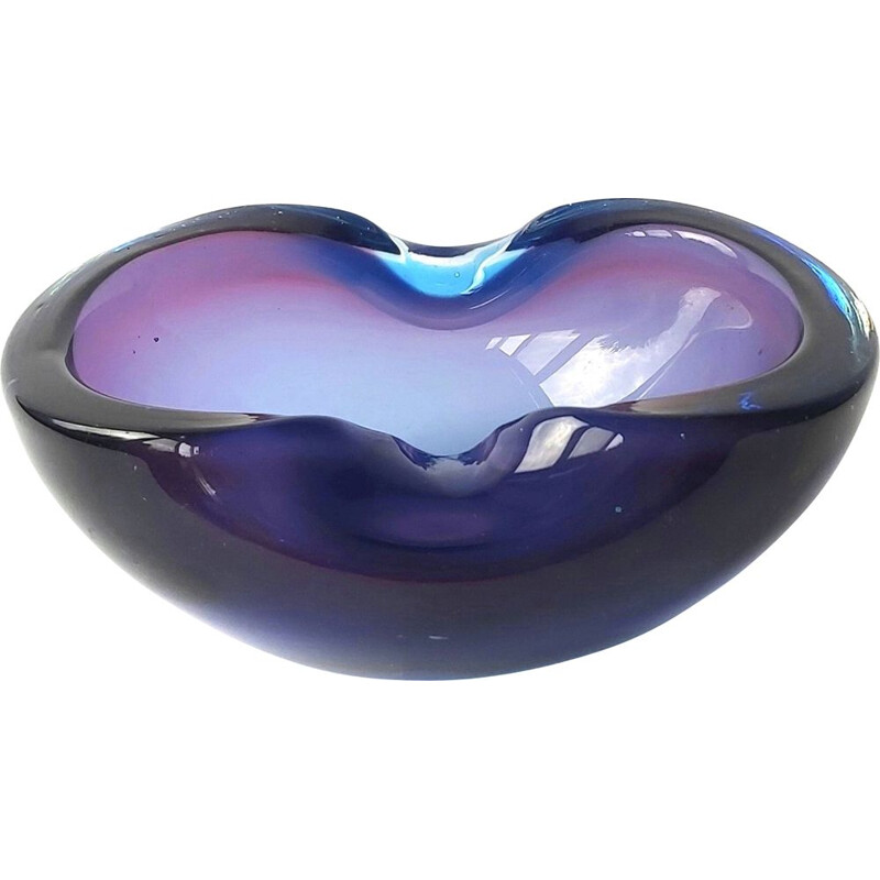 Mid-century Sommerso Murano glass ashtray by Alfredo Barbini, Italy 1960s