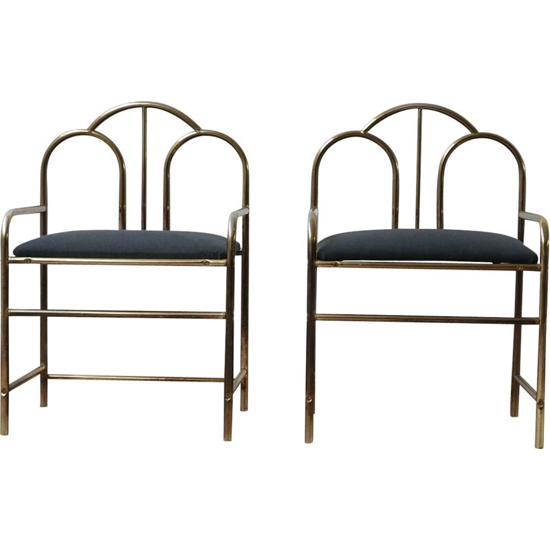 Pair of French Art Deco vintage chairs, 1970s