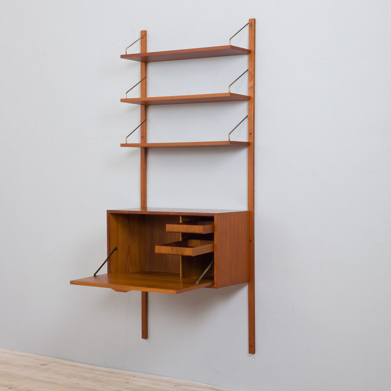 Vintage wall unit in teak with secretary by Poul Cadovius, Denmark 1960