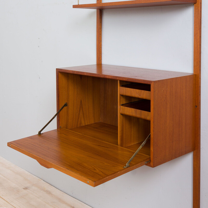 Vintage wall unit in teak with secretary by Poul Cadovius, Denmark 1960