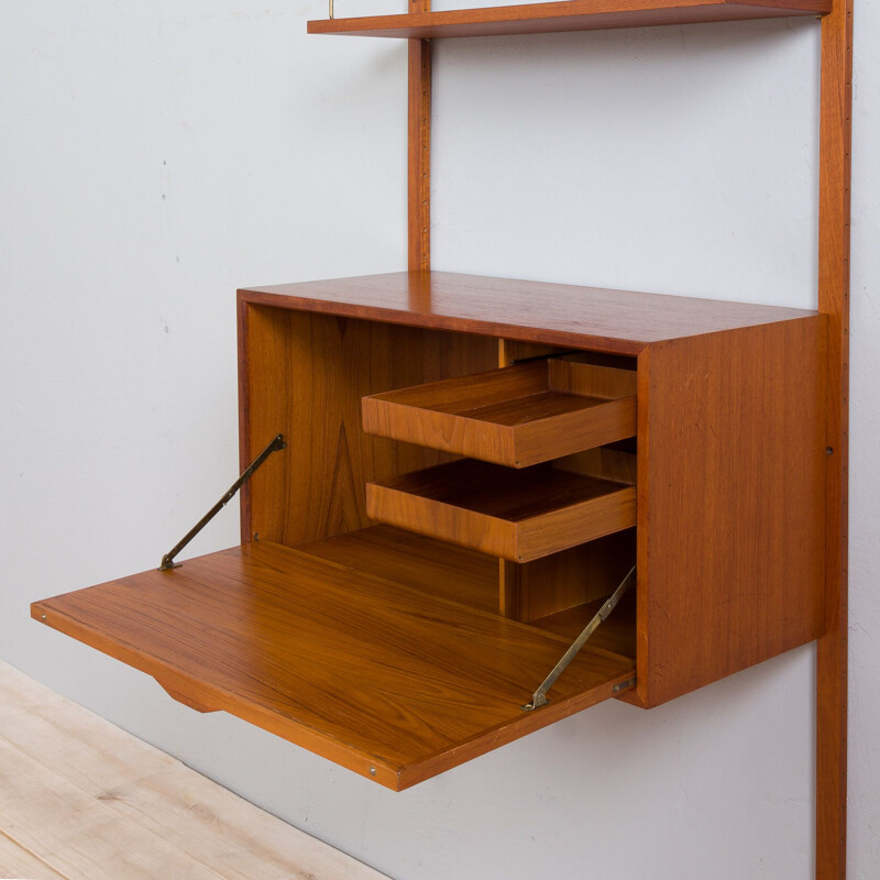 Vintage wall unit in teak with secretary by Poul Cadovius, Denmark 1960