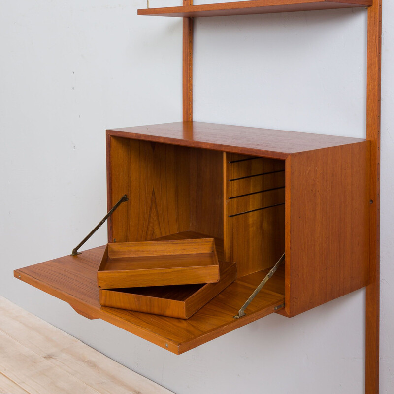 Vintage wall unit in teak with secretary by Poul Cadovius, Denmark 1960