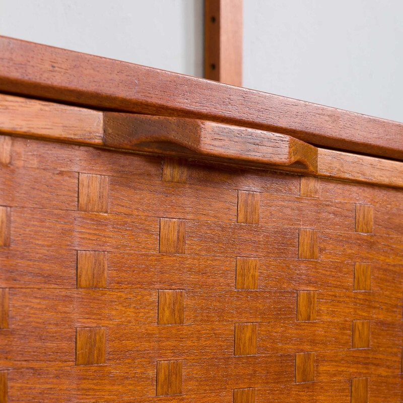 Vintage wall unit in teak with secretary by Poul Cadovius, Denmark 1960