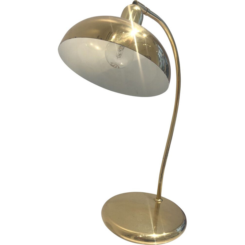 Vintage gilt brass table lamp, 1970